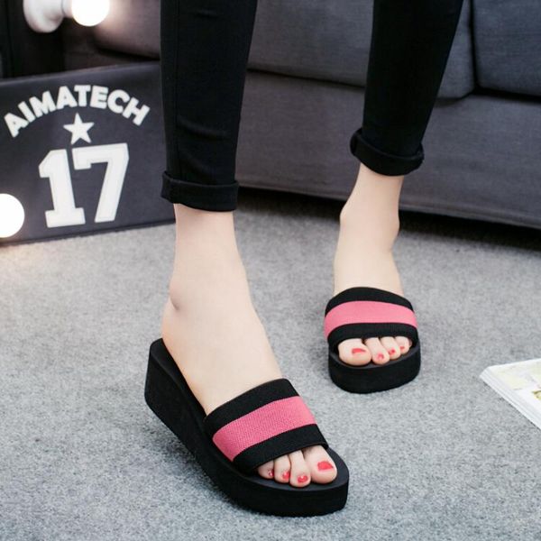 women slippers summer bohemia beach sandals red stripes slippers flip flops for women platform sandals shoes high heel slippers, Black
women slippers summer bohemia beach sandals red stripes slippers flip flops for women platform sandals shoes high heel slippers, Black