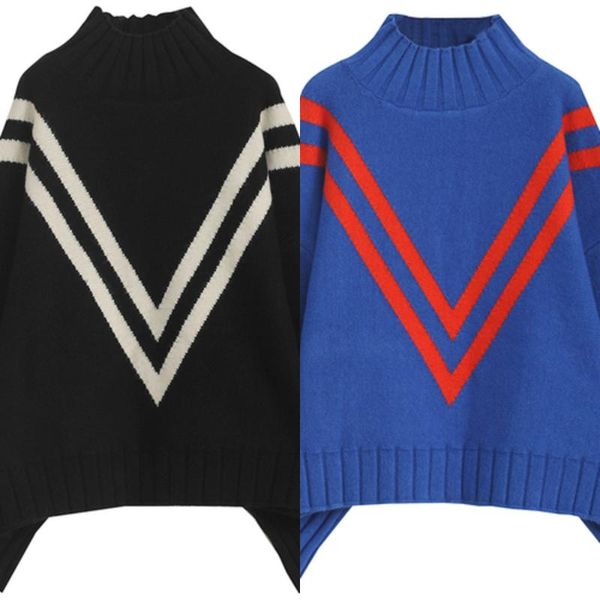 women's sweaters woman autumn sweater winter thickening half high collar loose warm pullover outside wear knit coat, White;black
women's sweaters woman autumn sweater winter thickening half high collar loose warm pullover outside wear knit coat, White;black