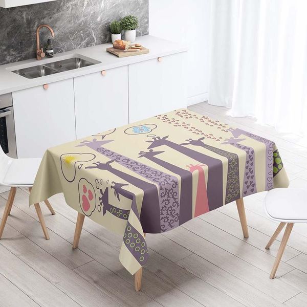table cloth cute 3d printing tablecloth linen giraffe animal pattern cover on the rectangluar