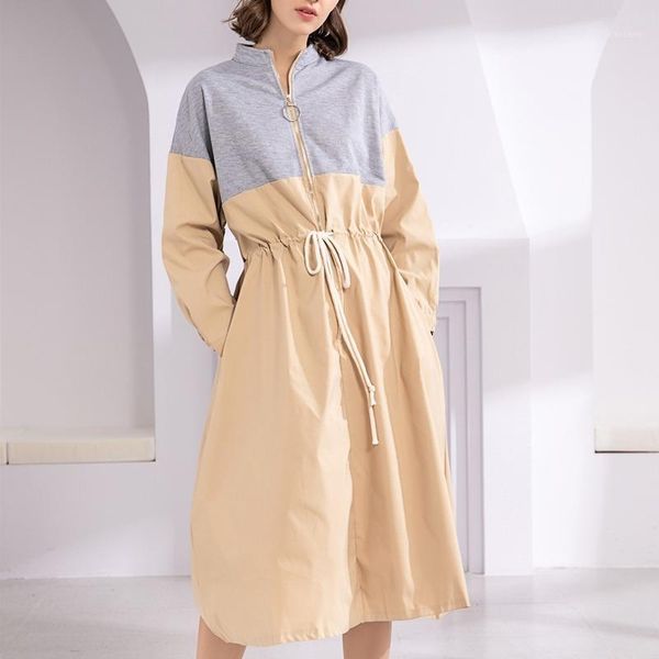 women autumn spring dresses sporty style patchwork elastic waist zipper long sleeve casual lace up, Black;gray
women autumn spring dresses sporty style patchwork elastic waist zipper long sleeve casual lace up, Black;gray