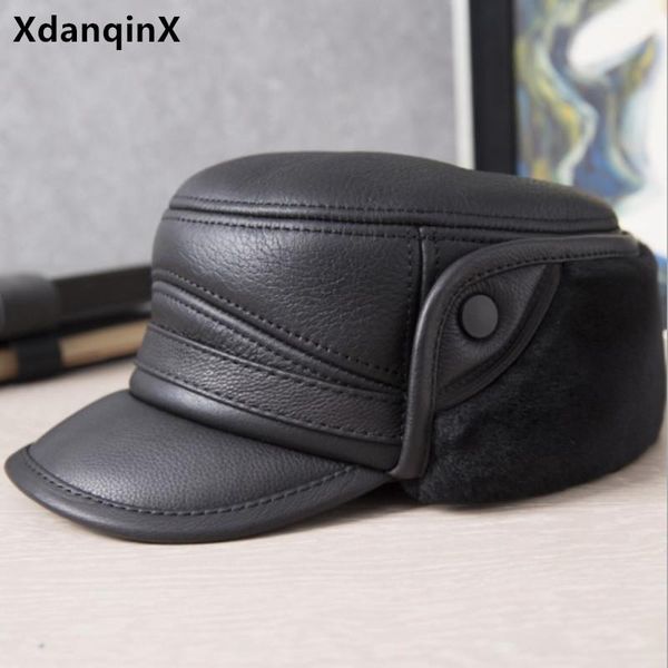 berets winter natural genuine leather cap men's warm fur military hats cold proof sheepskin earmuffs hat bone flat ski caps, Blue;gray
berets winter natural genuine leather cap men's warm fur military hats cold proof sheepskin earmuffs hat bone flat ski caps, Blue;gray