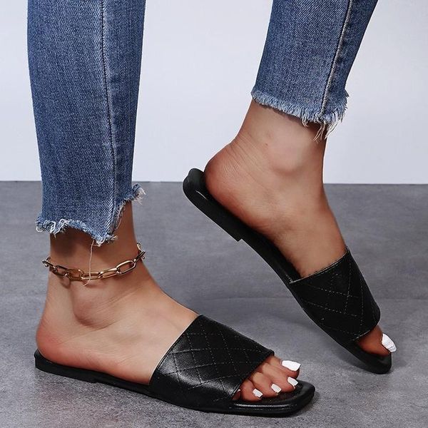 slippers women 2021 summer flat-bottom comfortable shallow oral square toe sandals casual outer wear, Black
slippers women 2021 summer flat-bottom comfortable shallow oral square toe sandals casual outer wear, Black