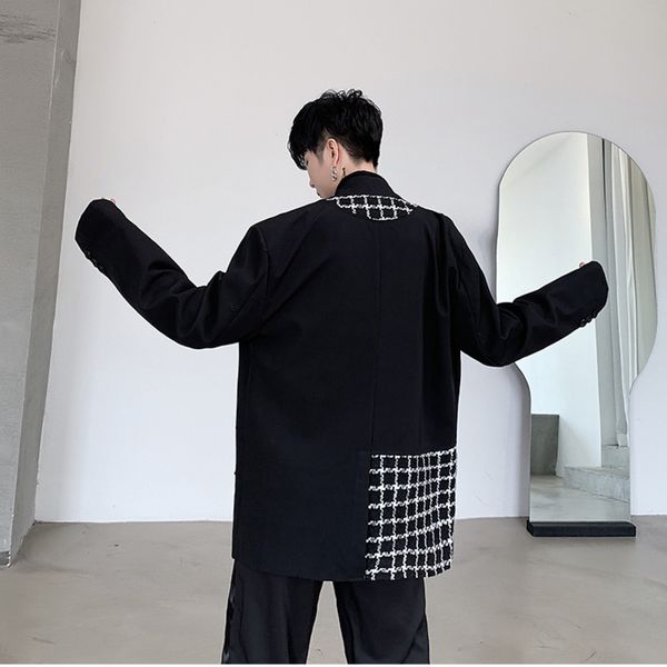 oversize loose black paid patchwork suit coat men's asymmetric janpanese streetwear fashion blazer jacket autum new 9y347, White;black
oversize loose black paid patchwork suit coat men's asymmetric janpanese streetwear fashion blazer jacket autum new 9y347, White;black