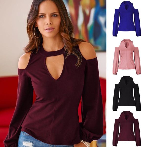 women off shoulder long sleeve solid v-neck blouse fashion casual lady shirts women's blouses, White
women off shoulder long sleeve solid v-neck blouse fashion casual lady shirts women's blouses, White