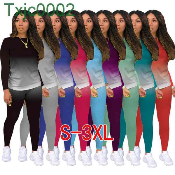 women tracksuit two piece set designer solid gradient long sleeve pencil pants leggings outfits ladies casual sportswear 9 colours, Gray
women tracksuit two piece set designer solid gradient long sleeve pencil pants leggings outfits ladies casual sportswear 9 colours, Gray
