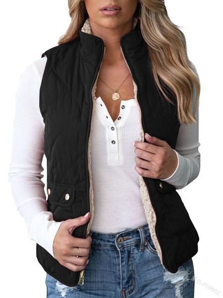 women's vests winter waistcoat women warm and velvet padded stand-collar sleeveless autumn jacket lugentolo, Black;white
women's vests winter waistcoat women warm and velvet padded stand-collar sleeveless autumn jacket lugentolo, Black;white