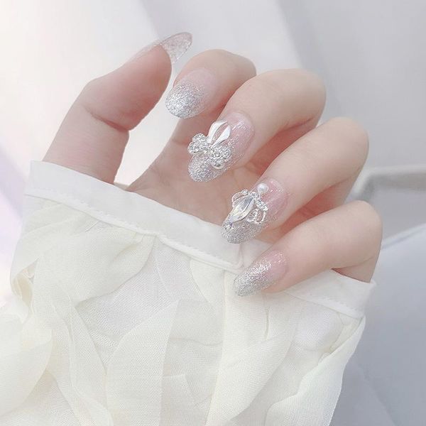 24pcs white diamond queen crown bowknot decor silver powder gradient wearable super fairy girls fake nails false, Red;gold
24pcs white diamond queen crown bowknot decor silver powder gradient wearable super fairy girls fake nails false, Red;gold