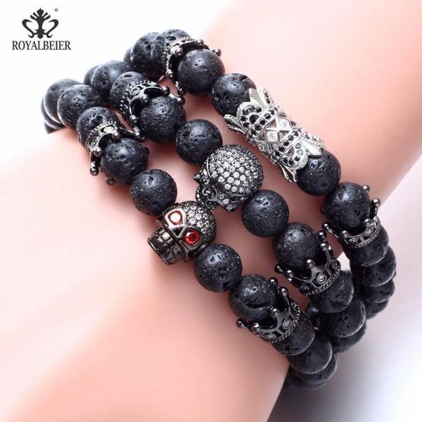 charm bracelets royalbeier fashion natural black volcanic stone with rhinestone jewelry bracelet men & women crown skull, Golden;silver
charm bracelets royalbeier fashion natural black volcanic stone with rhinestone jewelry bracelet men & women crown skull, Golden;silver