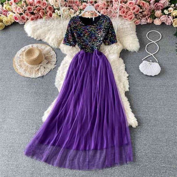 elegant temperament banquet evening party dress women round neck short sleeve shinny sequined mesh patchwork long maxi 210602, Black;gray
elegant temperament banquet evening party dress women round neck short sleeve shinny sequined mesh patchwork long maxi 210602, Black;gray