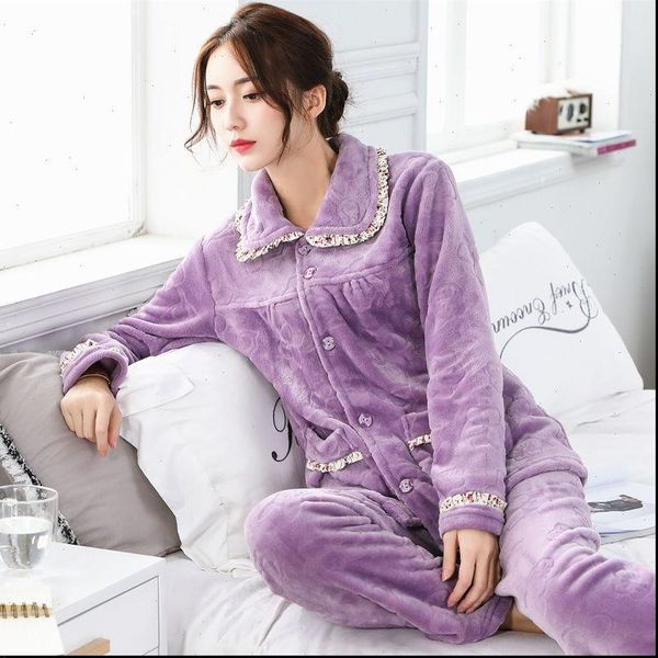 winter thickened pajamas sets warm women sleepwear flannel fleece velvet pyjamas homewear pajama, Black;red
winter thickened pajamas sets warm women sleepwear flannel fleece velvet pyjamas homewear pajama, Black;red