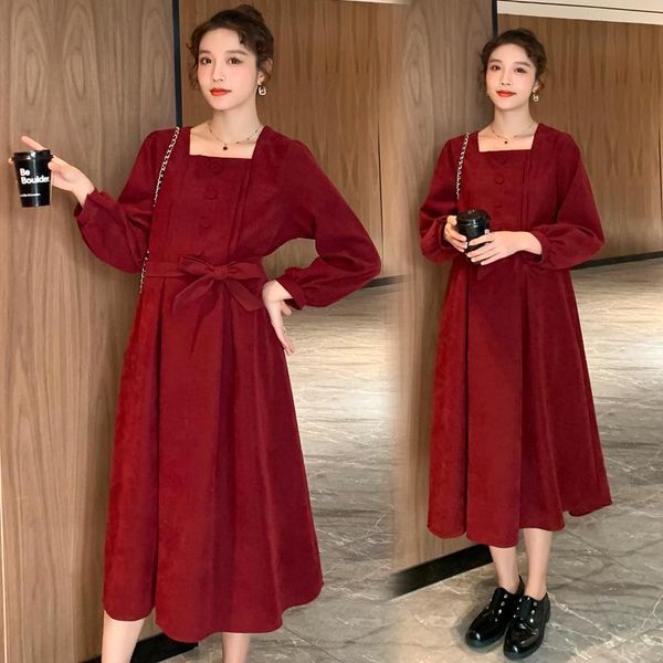 maternity dresses 1337# autumn korean fashion corduroy dress elegant a line slim loose clothes for pregnant women ties waist pregnancy, White
maternity dresses 1337# autumn korean fashion corduroy dress elegant a line slim loose clothes for pregnant women ties waist pregnancy, White