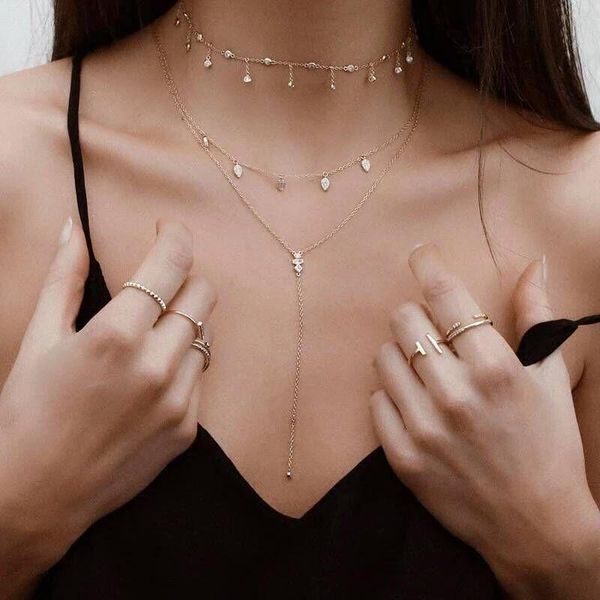 fashion elegant women wedding valentines gift gold silver color cz station statement choker drop delicate necklace chains
fashion elegant women wedding valentines gift gold silver color cz station statement choker drop delicate necklace chains