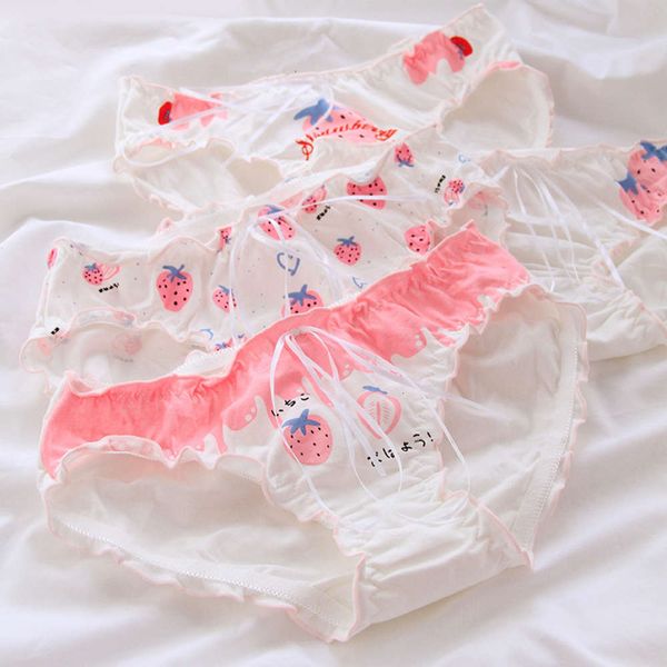 sweet pink cartoon strawberry ruffles cotton underwear women print bow menstrual panties cute lingerie girls brief, Black;white
sweet pink cartoon strawberry ruffles cotton underwear women print bow menstrual panties cute lingerie girls brief, Black;white