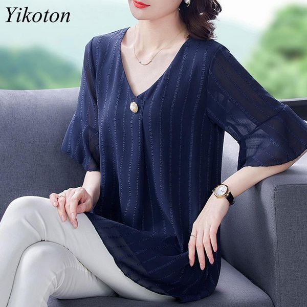 women's blouses & shirts summer for women blouse office casual clothing female woman's shirt v-neck oversize feminine blusas chemi, White
women's blouses & shirts summer for women blouse office casual clothing female woman's shirt v-neck oversize feminine blusas chemi, White
