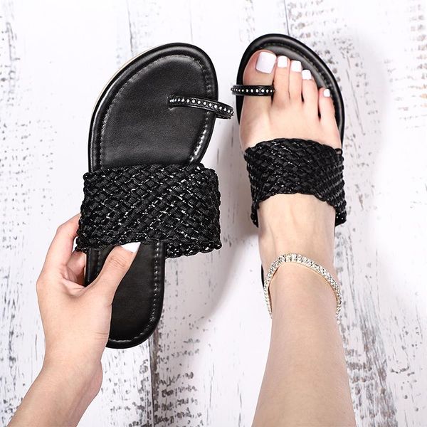 women summer slippers ladies clip toe casual fashion female pu leather weave beach woman flip flops flat shoe 2021, Black
women summer slippers ladies clip toe casual fashion female pu leather weave beach woman flip flops flat shoe 2021, Black