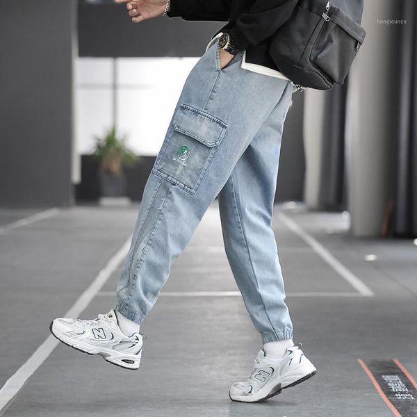 men's jeans 2021 streetwear hip hop cargo pants elastic harun joggers autumn and winter plus velvet men cloth, Blue
men's jeans 2021 streetwear hip hop cargo pants elastic harun joggers autumn and winter plus velvet men cloth, Blue