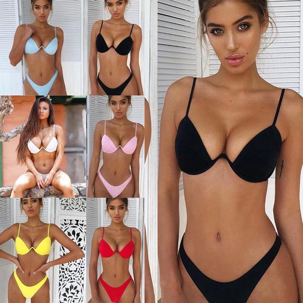 women push-up bandage bikini solid color swimsuit low waist triangle swimwear bathing suit maillot style pattern type fit one-piece sui
women push-up bandage bikini solid color swimsuit low waist triangle swimwear bathing suit maillot style pattern type fit one-piece sui
