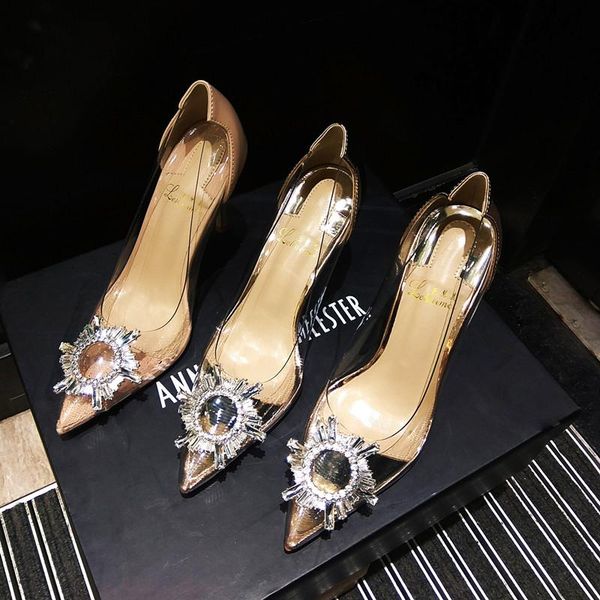dress shoes 2021 summer style lady women transparent pvc clear crystal buckle point toe high heels pumps size 39, Black
dress shoes 2021 summer style lady women transparent pvc clear crystal buckle point toe high heels pumps size 39, Black