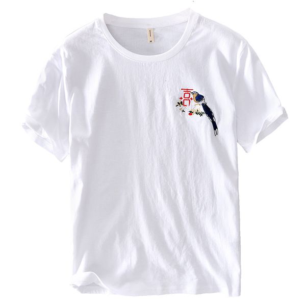 men's t-shirts summer trend short sleeve linen t-shirt brand white shirt for men embroidery cartoon casual fashion t shirts male ne60, White;black
men's t-shirts summer trend short sleeve linen t-shirt brand white shirt for men embroidery cartoon casual fashion t shirts male ne60, White;black
