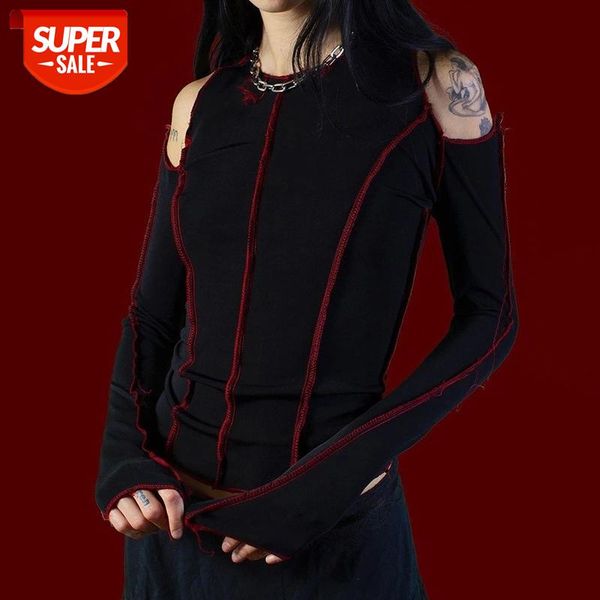 Punk Gothic Women's T-shirts Hollow Out Patchwork Cropped Top Winter 2020 Female T-shirt Chic Aesthetic #Kl2y, White
Punk Gothic Women's T-shirts Hollow Out Patchwork Cropped Top Winter 2020 Female T-shirt Chic Aesthetic #Kl2y, White