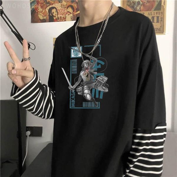 men's t-shirts japan anime attack on titan mikasa t shirts harajuku manga beautiful girl summer fashion streets long sleeve stripes t-s, White;black
men's t-shirts japan anime attack on titan mikasa t shirts harajuku manga beautiful girl summer fashion streets long sleeve stripes t-s, White;black