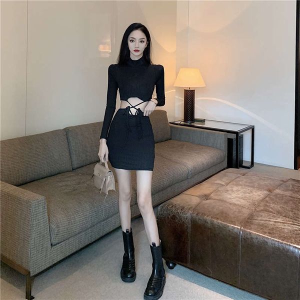 dresses early autumn casual monsoon half high collar machine bandage hollowed out two piece dress, Black;gray
dresses early autumn casual monsoon half high collar machine bandage hollowed out two piece dress, Black;gray