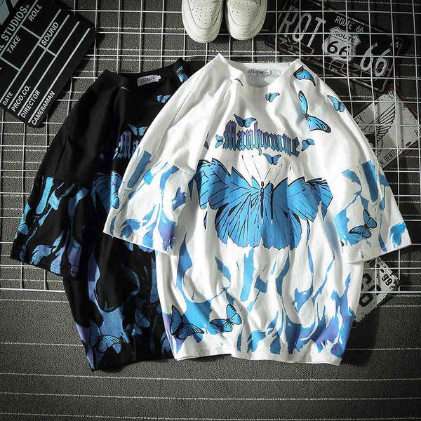 men's t-shirts 2021 men t shirt harajuku hip hop male cotton short sleeve casual shirts streetwear oversized blue butterfly tshirt summ, White;black
men's t-shirts 2021 men t shirt harajuku hip hop male cotton short sleeve casual shirts streetwear oversized blue butterfly tshirt summ, White;black