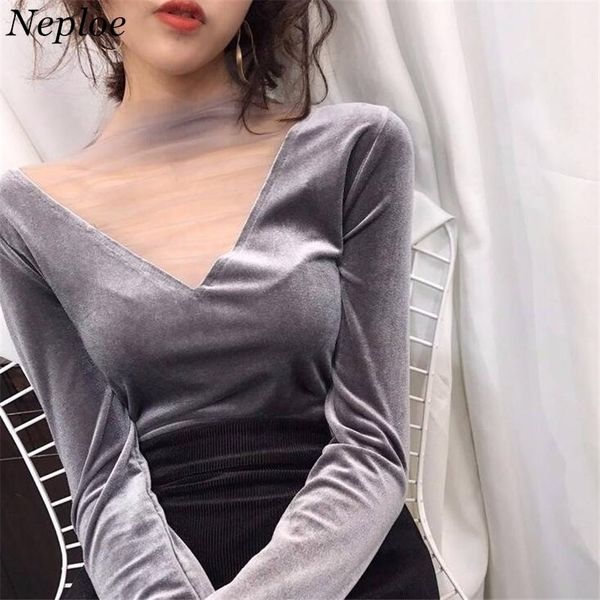 neploe women blouse mesh plus size girl solid hollow feminina v-neck office lady blusas female shirts 37810 210317, White
neploe women blouse mesh plus size girl solid hollow feminina v-neck office lady blusas female shirts 37810 210317, White