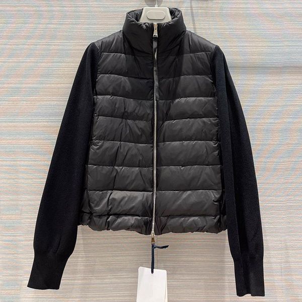 women's jackets four color classic knit wool panel duck-down coat women zip- soft casual cardigan jacket lady 2021 autumn wi, Black;brown
women's jackets four color classic knit wool panel duck-down coat women zip- soft casual cardigan jacket lady 2021 autumn wi, Black;brown