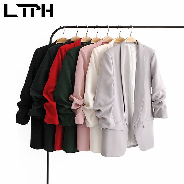 ins minimalist women blazers casual all-match pink blazer folds sleeves none button cardigan lady suit coat spring 210427, White;black
ins minimalist women blazers casual all-match pink blazer folds sleeves none button cardigan lady suit coat spring 210427, White;black