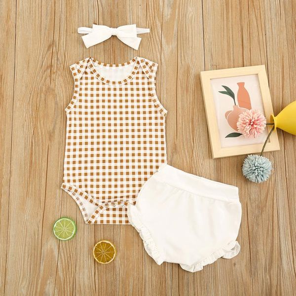 baby summer clothing born infant girls plaid jumpsuit romper cotton shorts pants headband outfits set sets, White
baby summer clothing born infant girls plaid jumpsuit romper cotton shorts pants headband outfits set sets, White