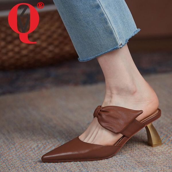 woman genuine leather sandals slipper summer style pointed toe solid color comfortable fashion concise bowknot mature slippers, Black
woman genuine leather sandals slipper summer style pointed toe solid color comfortable fashion concise bowknot mature slippers, Black