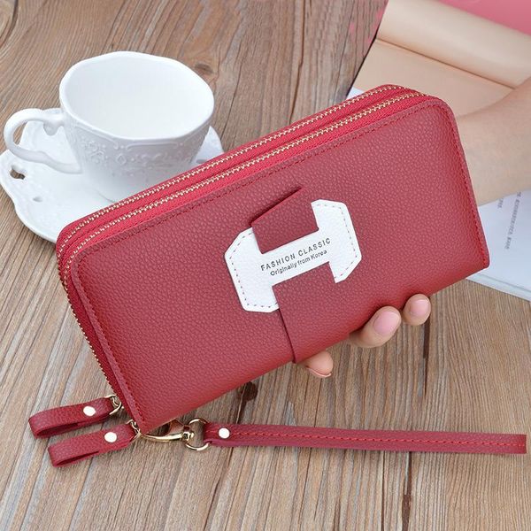 wallets 2021 hand wallet women's long double zipper mother layer large capacity lychee print mobile bag, Red;black
wallets 2021 hand wallet women's long double zipper mother layer large capacity lychee print mobile bag, Red;black