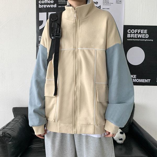 men's jackets autumn splicing jacket korean casual fashion zipper loose streetwear cargo men m-2xl, Black;brown
men's jackets autumn splicing jacket korean casual fashion zipper loose streetwear cargo men m-2xl, Black;brown
