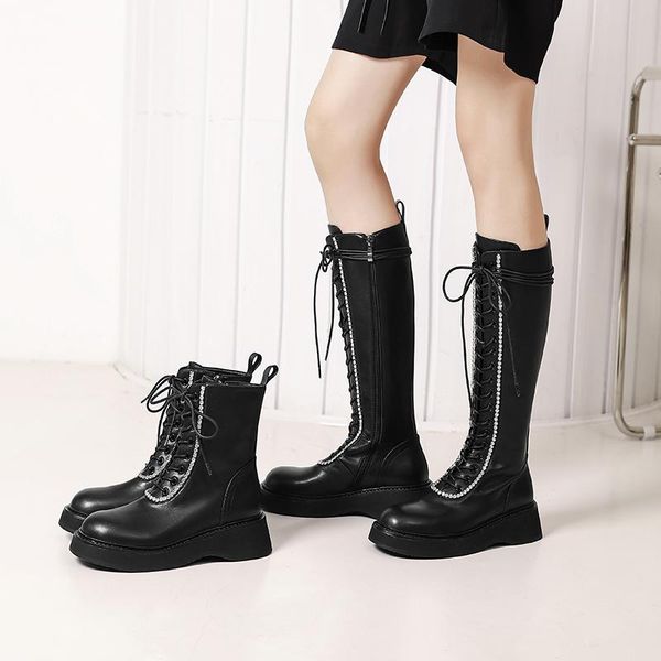 boots ins women knee high full cow leather warm thick heels motorcycle punk shoes woman, Black
boots ins women knee high full cow leather warm thick heels motorcycle punk shoes woman, Black