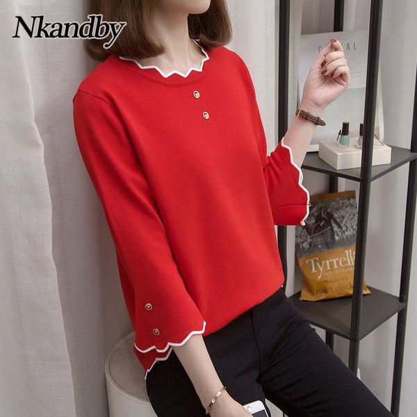 women's sweaters nkandby knitted pullovers women autumn trendy loose three quarter sleeve button ladies jumpers oversize chic knitwear, White;black
women's sweaters nkandby knitted pullovers women autumn trendy loose three quarter sleeve button ladies jumpers oversize chic knitwear, White;black