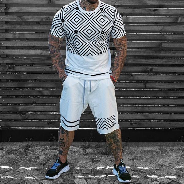 men's tracksuits 2021 summer geometric square print slim t - shirt shorts two piece joggers sports sets, Gray
men's tracksuits 2021 summer geometric square print slim t - shirt shorts two piece joggers sports sets, Gray
