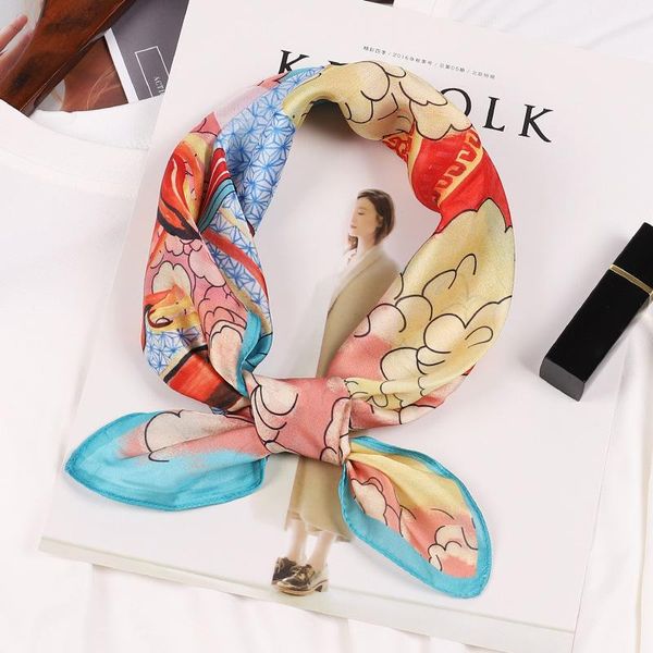 scarves imitation silk small square scarf women fashion retro national tide printing decorative satin temperament sca, Blue;gray
scarves imitation silk small square scarf women fashion retro national tide printing decorative satin temperament sca, Blue;gray