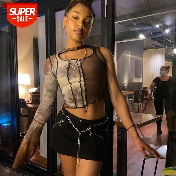 women autumn patchwork cropped tie dye print one shoulder long sleeve hollow cut out slim shirt for stylish streetwear #vm8s, White
women autumn patchwork cropped tie dye print one shoulder long sleeve hollow cut out slim shirt for stylish streetwear #vm8s, White