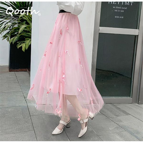 qooth embroidery large swing fairy mesh skirt spring summer high waist a-line half-length elastic qt642 skirts, Black
qooth embroidery large swing fairy mesh skirt spring summer high waist a-line half-length elastic qt642 skirts, Black