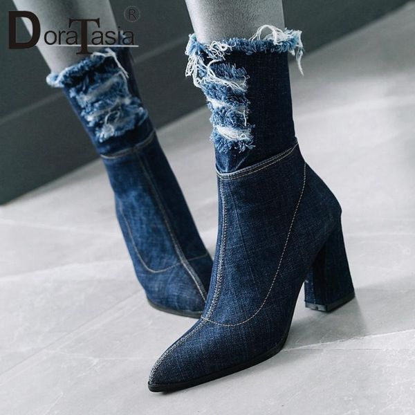 boots doratasia arrival ladies pointed toe denim high heels women dress ankle shoes woman, Black
boots doratasia arrival ladies pointed toe denim high heels women dress ankle shoes woman, Black
