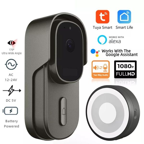 doorbells tuya video doorbell wifi wireless wired door bell dc ac battery powered 1080p 2mp pixel waterproof support alexa google
doorbells tuya video doorbell wifi wireless wired door bell dc ac battery powered 1080p 2mp pixel waterproof support alexa google