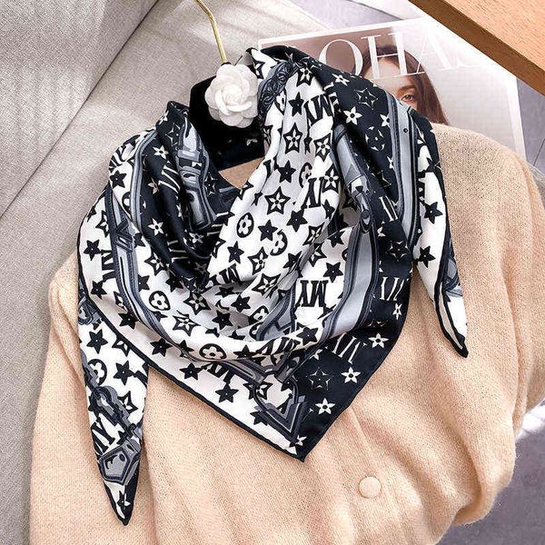scarves fashion spring and autumn winter letter printed 90cm twill square sunscreen shawl silk scarf, Blue;gray
scarves fashion spring and autumn winter letter printed 90cm twill square sunscreen shawl silk scarf, Blue;gray