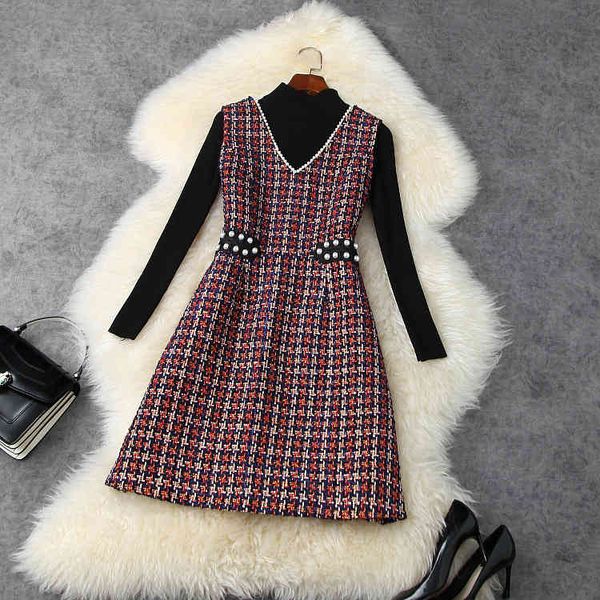 casual dresses european and american women's wear winter style long-sleeved sweater beaded fashion tweed dresses two-piece 08gy, Black;gray
casual dresses european and american women's wear winter style long-sleeved sweater beaded fashion tweed dresses two-piece 08gy, Black;gray