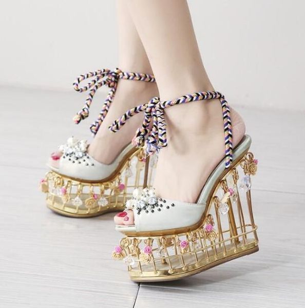 sandals 3d floral cage leaps ornamentation peep toe woman pearls strings lace up platform cunha transportation of gout c1zk, Black
sandals 3d floral cage leaps ornamentation peep toe woman pearls strings lace up platform cunha transportation of gout c1zk, Black
