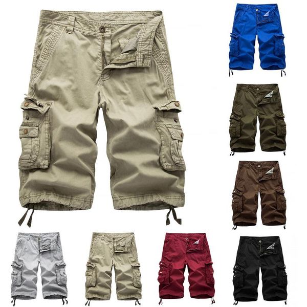 men's shorts men solid cargo pants summer casual workout military multi-pocket calf-length short pant belt is not included#g, White;black
men's shorts men solid cargo pants summer casual workout military multi-pocket calf-length short pant belt is not included#g, White;black