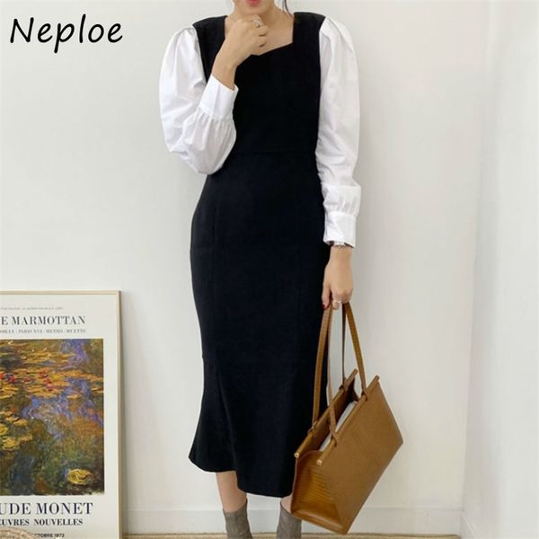 elegant hit color patchwork fake two piece dress women high waist hip a line slim vestidos square collar long sleeve robe 210422, Black;gray
elegant hit color patchwork fake two piece dress women high waist hip a line slim vestidos square collar long sleeve robe 210422, Black;gray