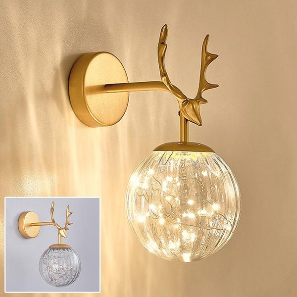 wall lamps 1pc nordic glass lamp ball shaped lampshade night light for living room bedroom dressing