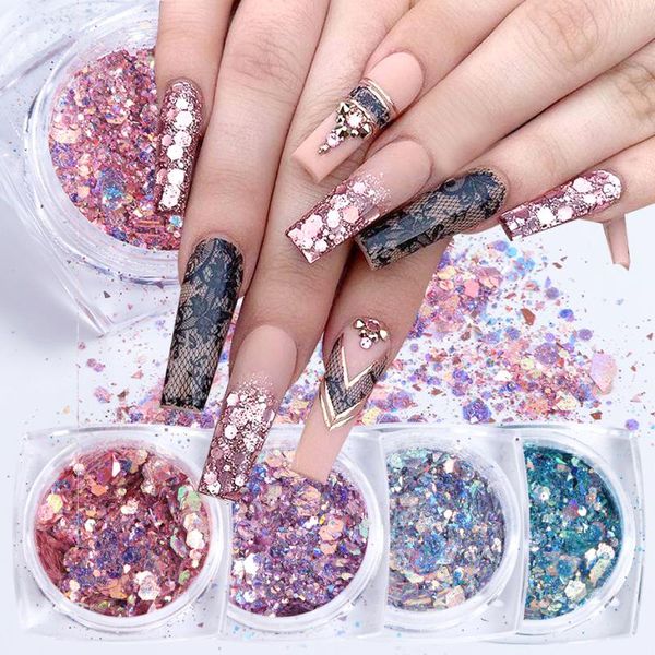 nail glitter 1box iridescent mermaid art flakes mixed hexagon sequins shining chrome powder flake decoration tools, Silver;gold
nail glitter 1box iridescent mermaid art flakes mixed hexagon sequins shining chrome powder flake decoration tools, Silver;gold