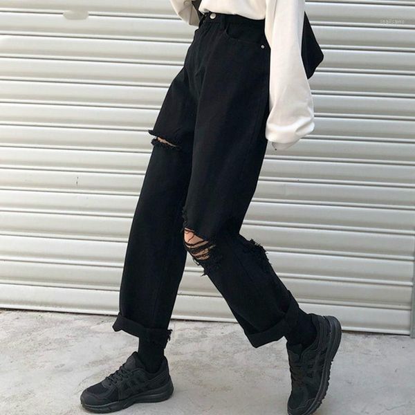 women's jeans streetwear black women denim hole zipper button pockets loose straight casual trousers korean trendy retro harajuku women, Blue
women's jeans streetwear black women denim hole zipper button pockets loose straight casual trousers korean trendy retro harajuku women, Blue